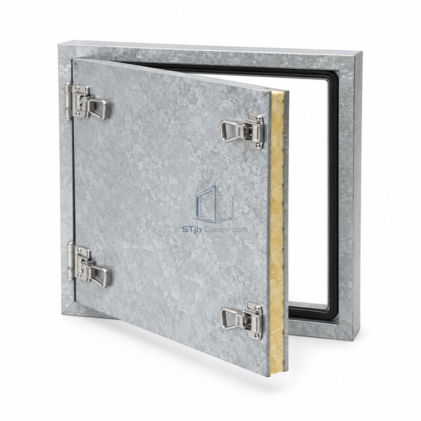 STJH-INSULATED-DUCT-ACCESS-DOOR-300X300 medium square insulated leaf and four clasp locks on white