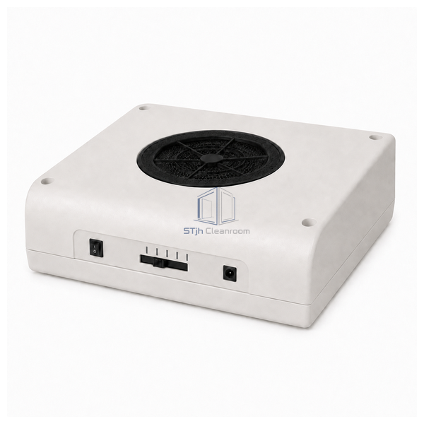 STJH-LOW-VOLTAGE-DC-FFU-410X416-24V medium-format five-speed HEPA fan filter unit on a white background