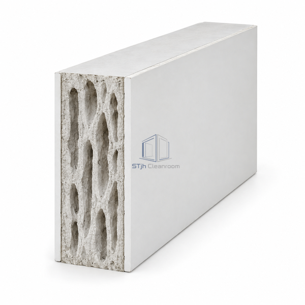 STJH-MAGNESIUM-OXYSULFATE-CLEANROOM-PANEL-HOLLOW-75 hollow mineral partition panel on white background