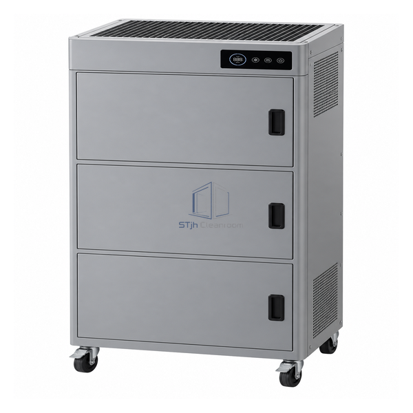 STjh 1000 cubic-metre mobile purifier with three service doors for prefilter, molecular and H13 stages