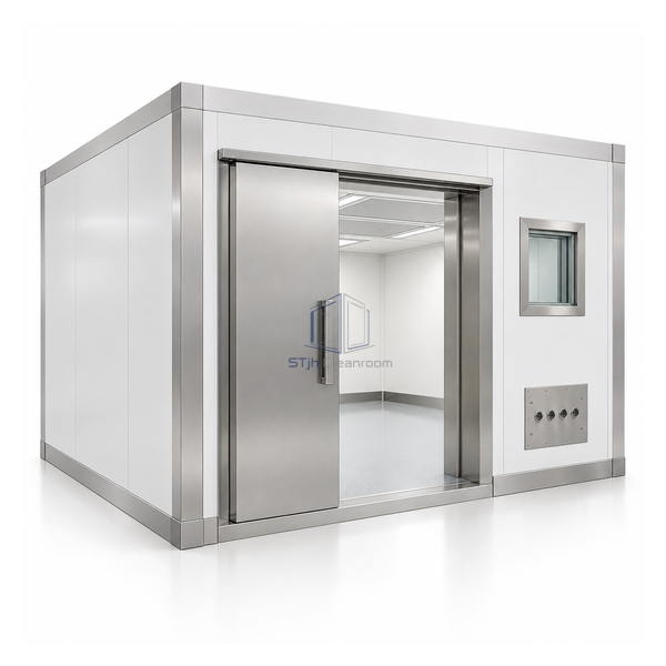 STjh radiation-protected modular operating room with a deep-framed door and observation window