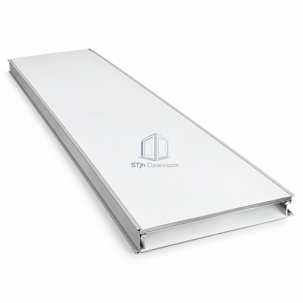 STJH-MODULAR-CLEANROOM-CEILING-PANEL-METAL-1250 coated metal ceiling panel on white background