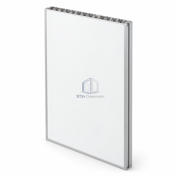 STJH-MODULAR-CLEANROOM-WALL-PANEL-45-ALHC framed honeycomb wall panel on white background