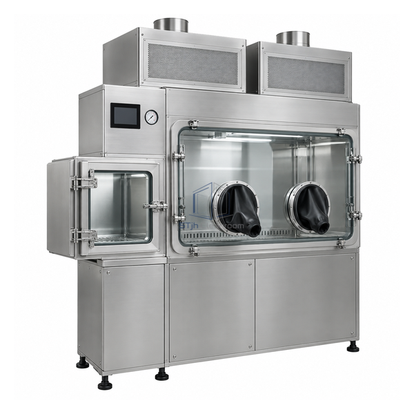 STjh two-glove negative-pressure isolator with one material airlock