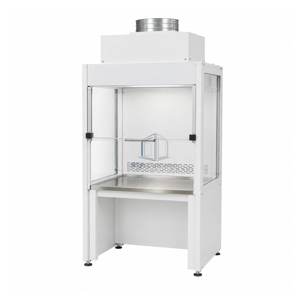 STjh compact 2 foot negative-pressure weighing station with narrow sash and single HEPA exhaust duct