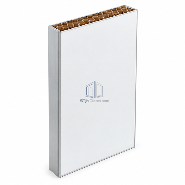 STJH-PAPER-HONEYCOMB-CLEANROOM-SANDWICH-PANEL-50-PPGI paper honeycomb wall panel on white background