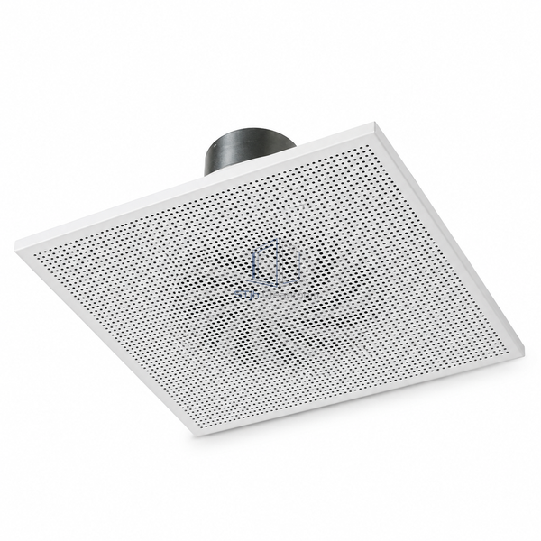 STJH-PERFORATED-FACE-AIR-DIFFUSER-593-DN125 white-background main view of perforated panel and small round collar