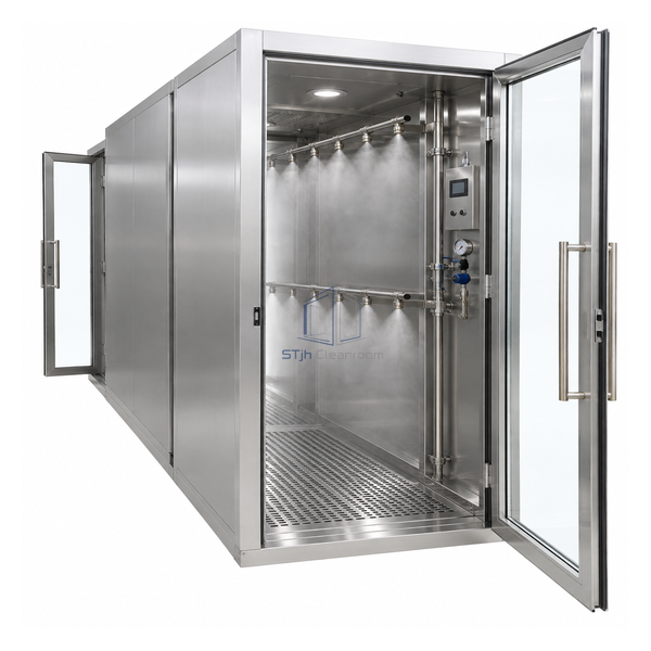 STjh extended 750 by 1940 mm stainless personnel misting shower with two fogging sections