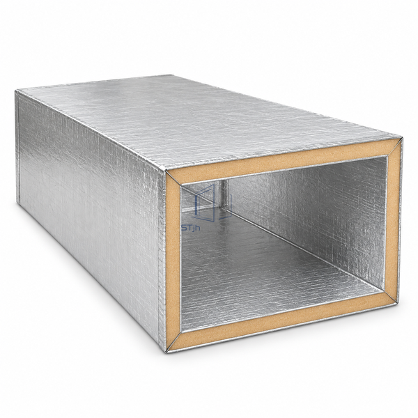 STJH-PHENOLIC-PRE-INSULATED-AIR-DUCT-20MM white-background main view of aluminum-faced phenolic duct