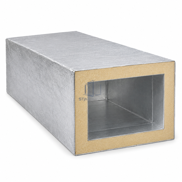 STJH-PHENOLIC-PRE-INSULATED-AIR-DUCT-40MM white-background main view showing deep phenolic sandwich walls