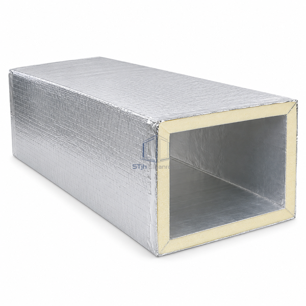 STJH-PIR-PRE-INSULATED-AIR-DUCT-20MM-STANDARD main product on white showing intermediate-depth insulated walls