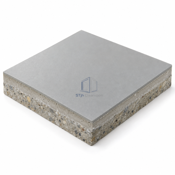 STJH THREE-LAYER-COMFORT cured flooring sample with a matte topcoat and distinct polyurethane body edge on white