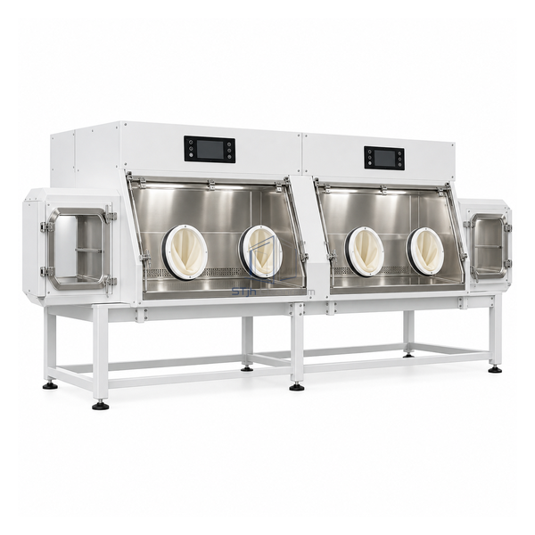 STjh 8 ft positive-pressure isolator with two separate main chambers