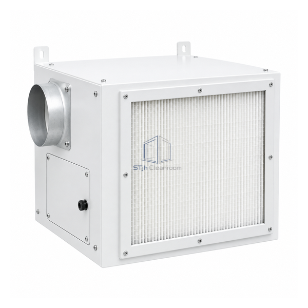 STjh compact 200 CFM positive-pressure HEPA supply cube with adjacent-air intake and front diffuser