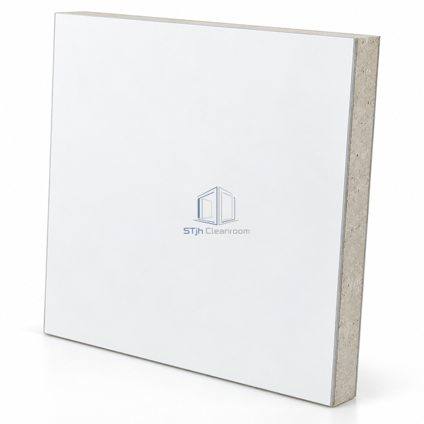 STJH-PVDF-COATED-CHEMICAL-RESISTANT-CLEANROOM-PANEL-MAG-WALL magnesium-based panel edge on white background