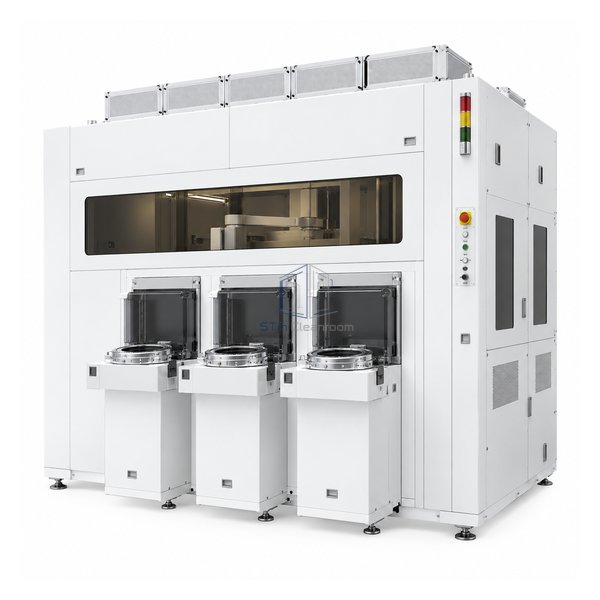 STjh semiconductor EFEM mini-environment with three carrier load ports and atmospheric robot enclosure