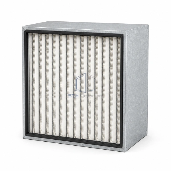STJH-SEPARATOR-HEPA-H14-292 deep galvanized HEPA box with corrugated separators on white