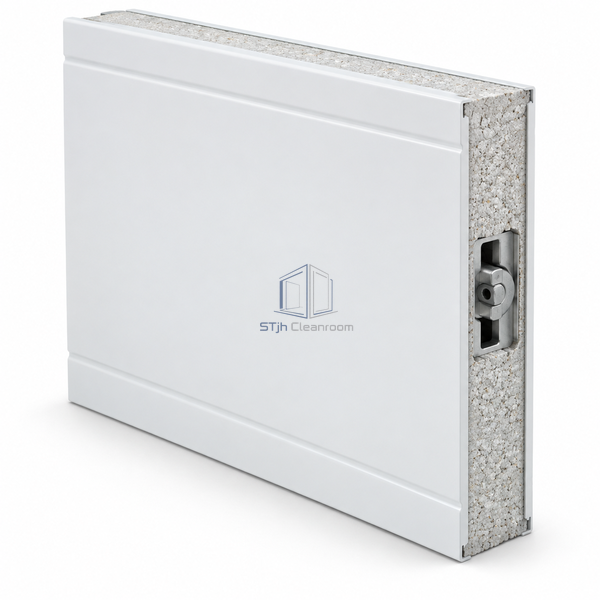 STJH-SILICA-ROCK-CLEANROOM-SANDWICH-PANEL-75-CAMLOCK cam-connected silica panel on white background
