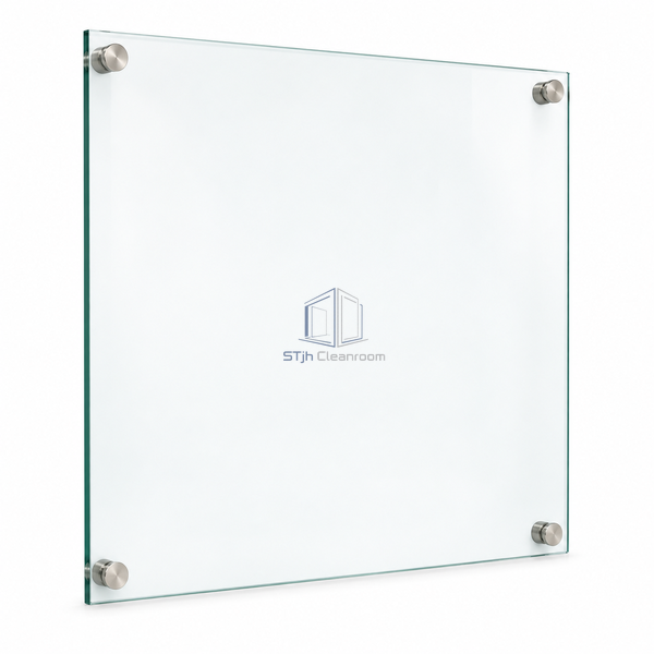 STjh square 36 x 36 in frameless observation window on a white background, showing one clear glass pane and a narrow concealed backing edge.