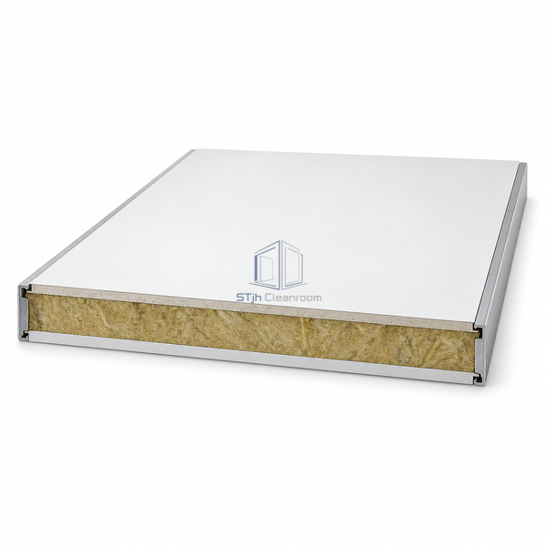 STJH-SINGLE-MGO-ROCK-WOOL-CLEANROOM-PANEL-100-CEILING single MgO ceiling panel on white background