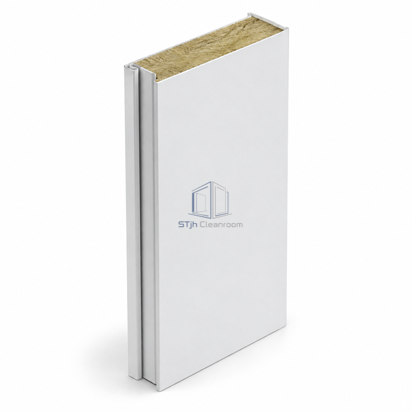 STJH-SINGLE-MGO-ROCK-WOOL-CLEANROOM-PANEL-50-MACHINE asymmetric single MgO panel on white background