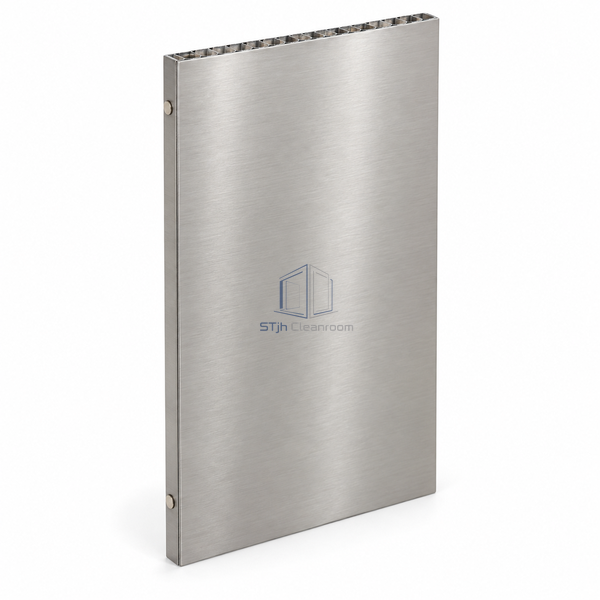 STJH-STAINLESS-STEEL-CLEANROOM-WALL-LINER-PANEL-10-MAGNETIC slim stainless liner on white background