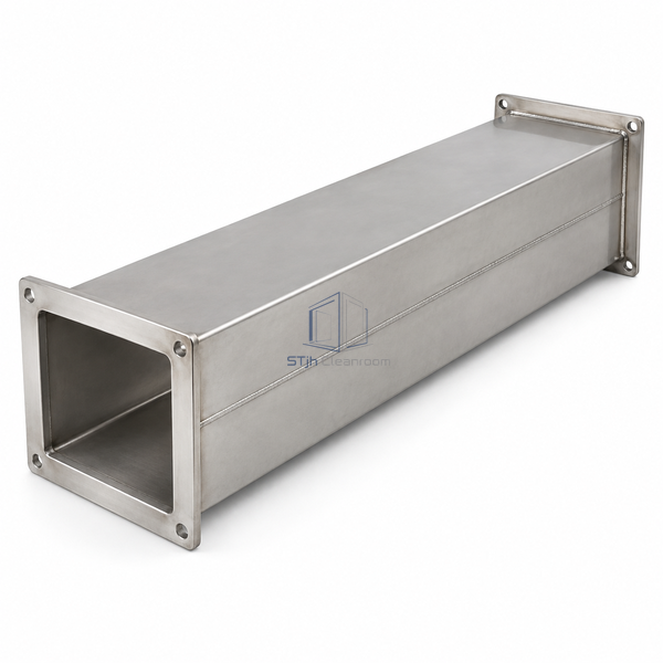 STJH-STAINLESS-STEEL-WELDED-AIR-DUCT-304-MILL white-background main view showing mill-finish shell and welded ends