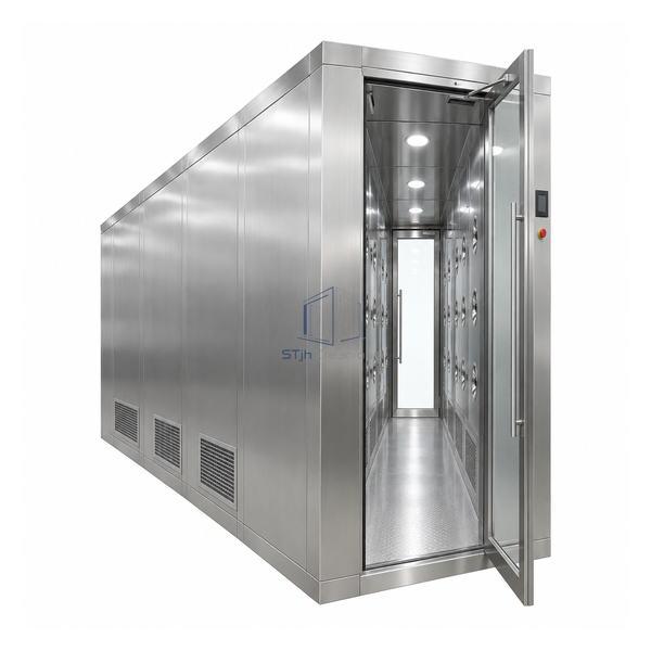 STjh three-to-four-person SUS304 air shower with a long 3000 mm passage and three nozzle sections