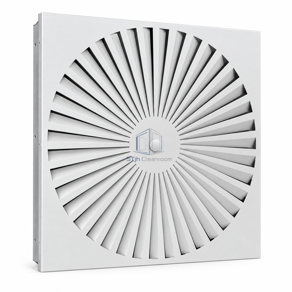 STJH-SWIRL-CEILING-AIR-DIFFUSER-600 white-background main view of broad modular swirl diffuser
