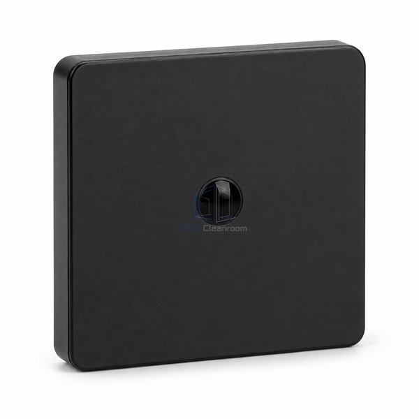 STJH black wireless infrared wall switch with optical window on a white background.