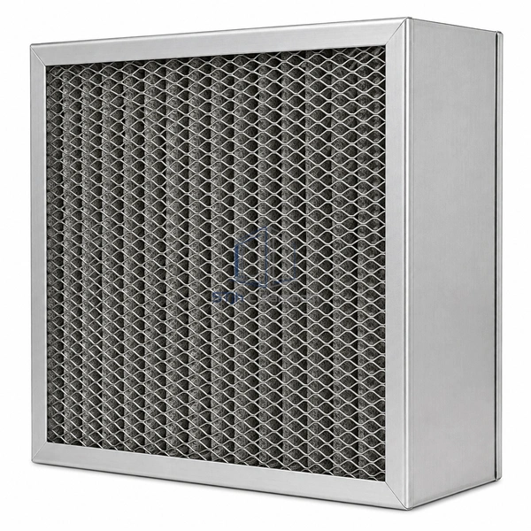 STJH-WASHABLE-ALUMINUM-MESH-FILTER-100 deep aluminum mesh filter with a broad sidewall on white